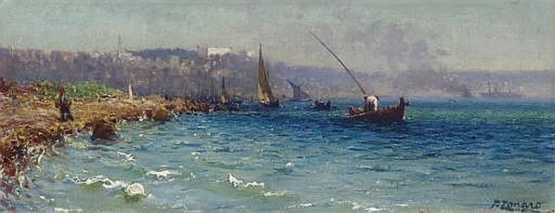 Una veduta del Bosforo dalle antiche mura bizantine, Costantinopoli